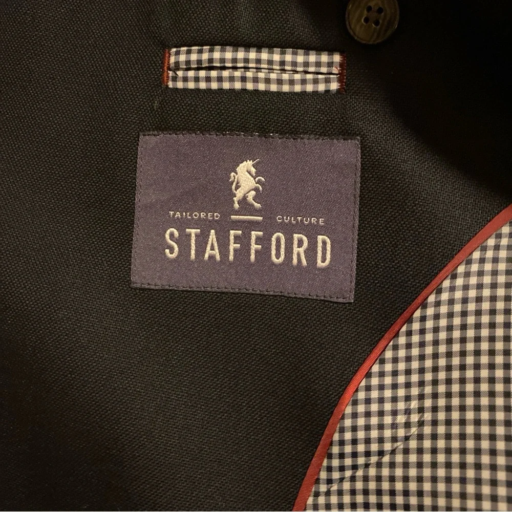 Stafford Men’s 52R Navy Blue Blazer Jacket Sport‎ Coat Gold Button